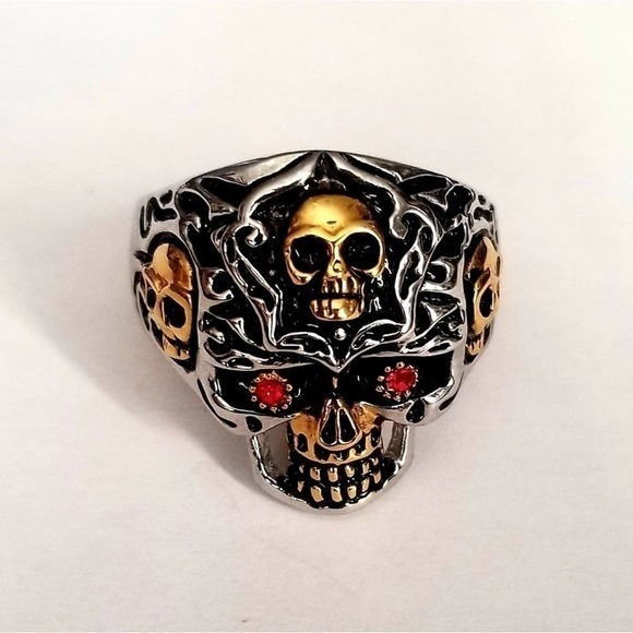 New stainless‎ steel skull ring size 9 - Picture 2 of 5